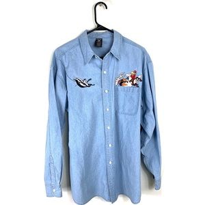 Vintage WB studios Denim shirt XL